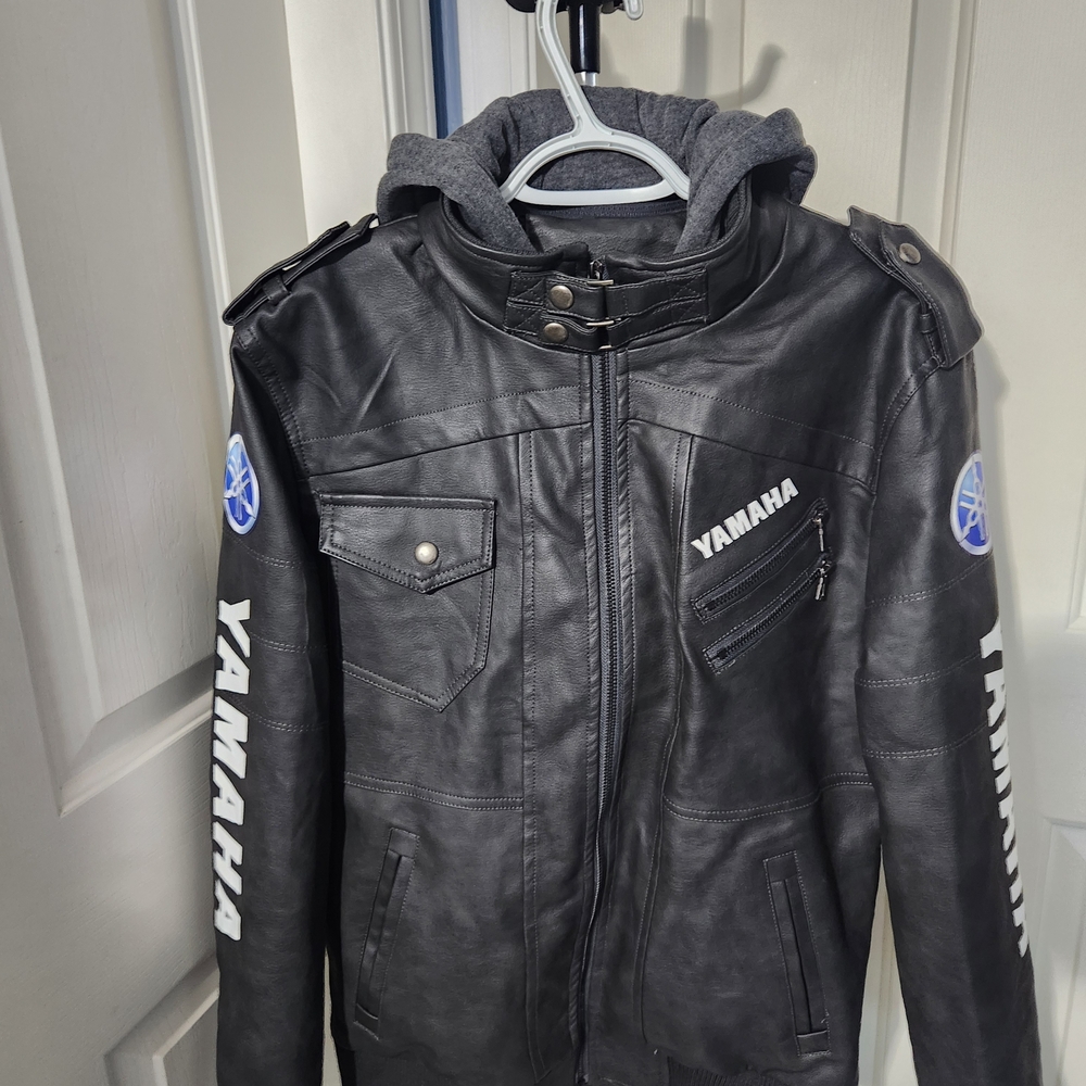 Black Performance Jacket with Detachable Gray Hood